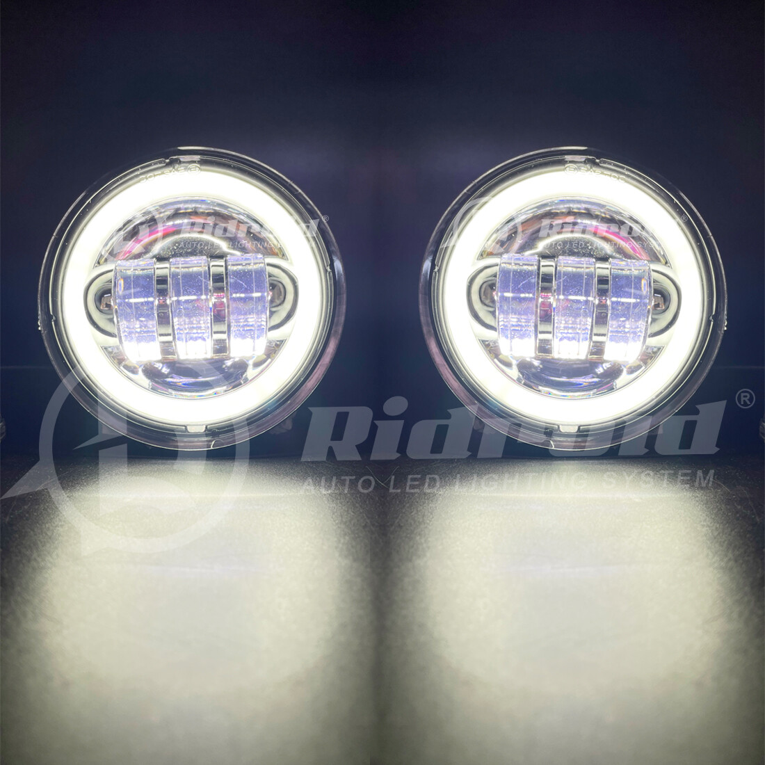 7" LED Headlight Halo + Passing Lamps For Harley Heritage Softail Classic FLSTC