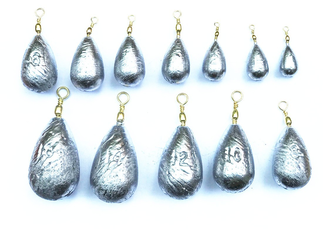 Bass Casting Sinker Fishing Sinkers - Assorted Weights Select - 10 per pack