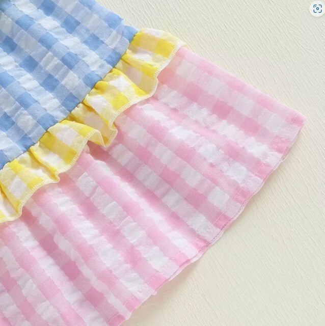 NEW Girls Plaid Seersucker Sleeveless Dress Easter