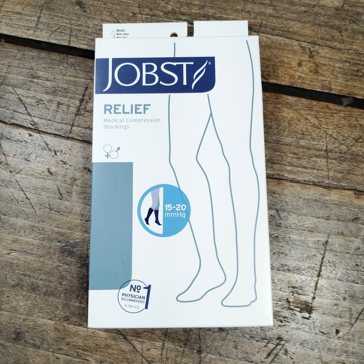 JOBST Relief Compression Stockings MED 15-20 mmHg Black Knee CT Closed Toe NEW