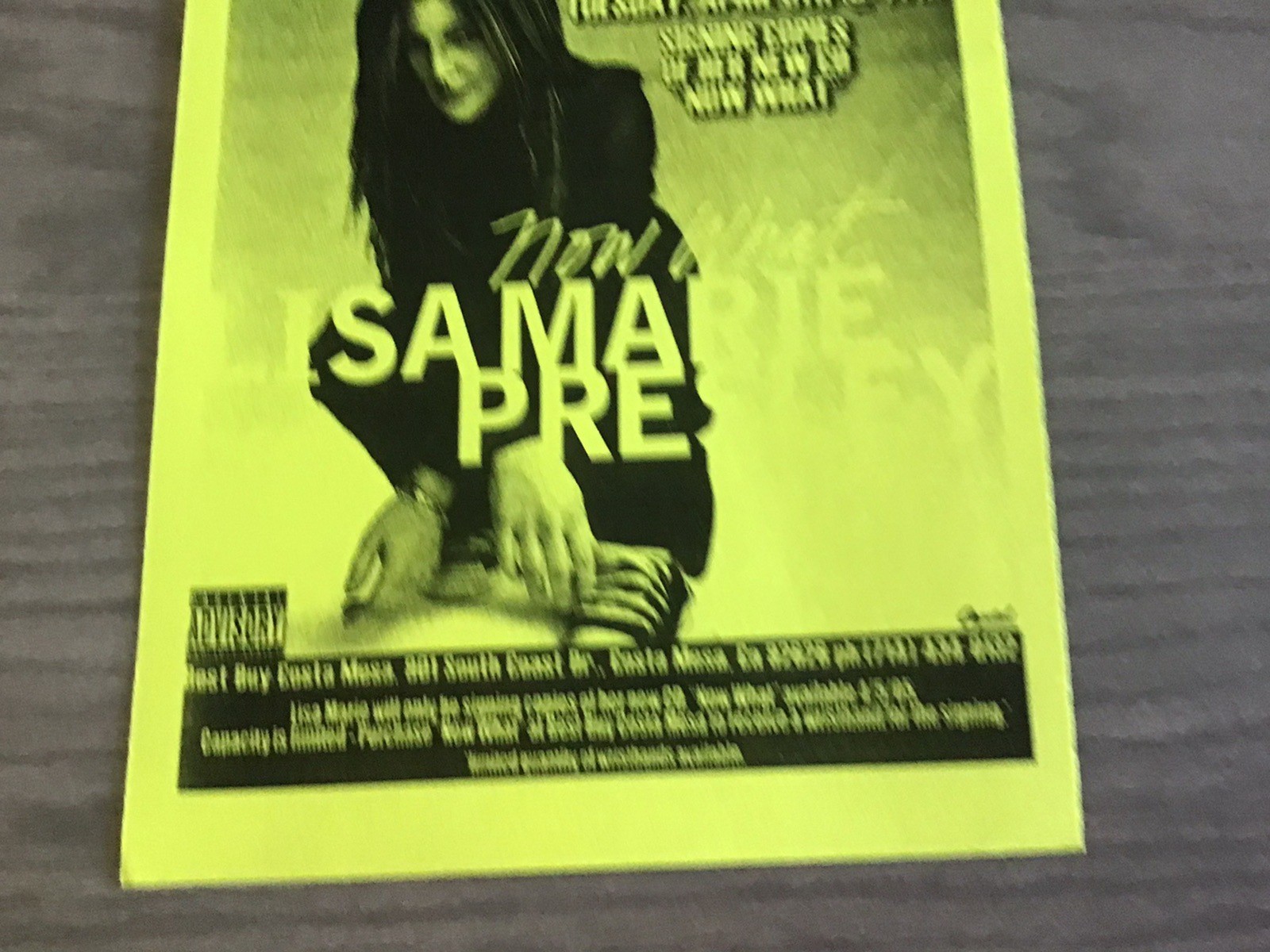 🔥RARE Lisa Marie Presley Yellow Paper Promo Best Buy Signing Flyer 4/5/2005🔥