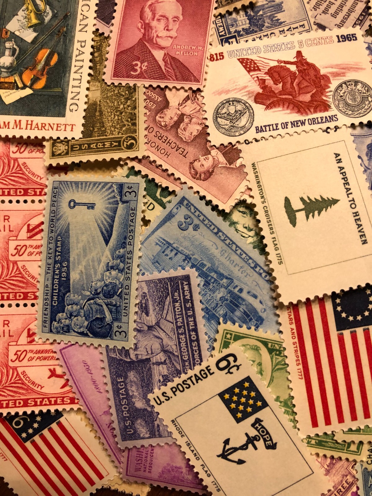 LOT OF 50 UNIQUE UNITED STATES COMMEMORATIVE STAMPS, MINT NH - NO DUPLICATES!