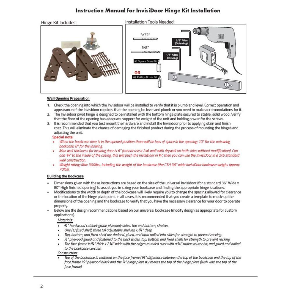 InvisiDoor™ Unfinished Assembled Hidden Door *FREE FREIGHT*