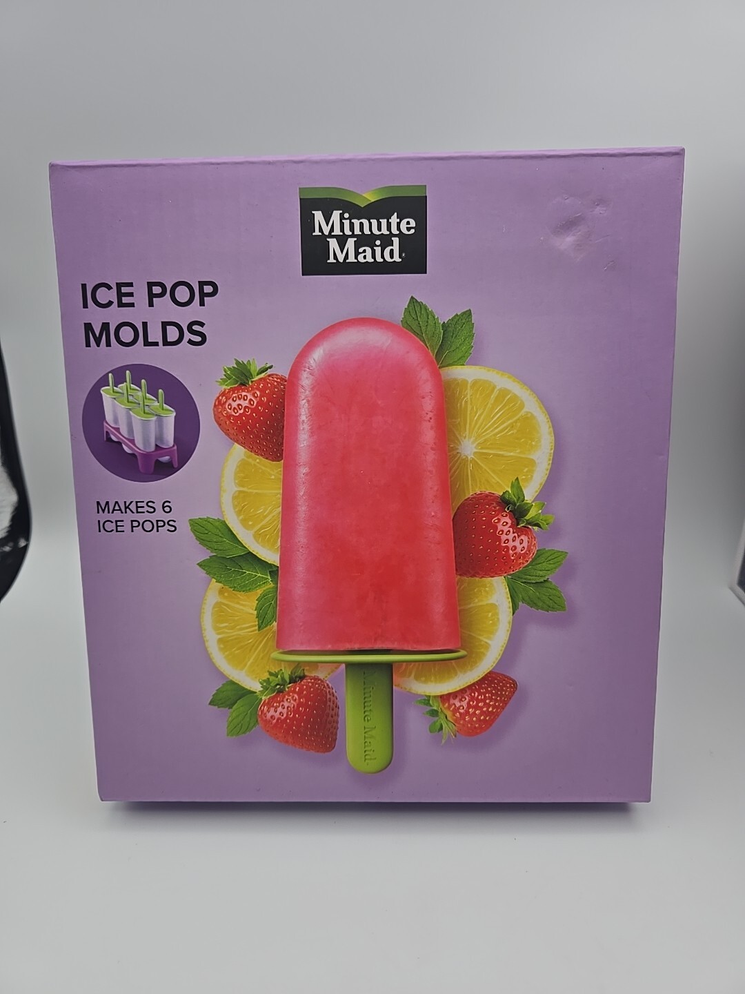 Minute Maid Ice Pop Molds Makes 6 Ice Pops Green Handle Plastic Sealed