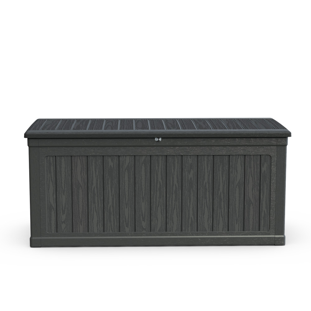 260 Gal Outdoor Storage Box Lockable Black for Patio Furniture