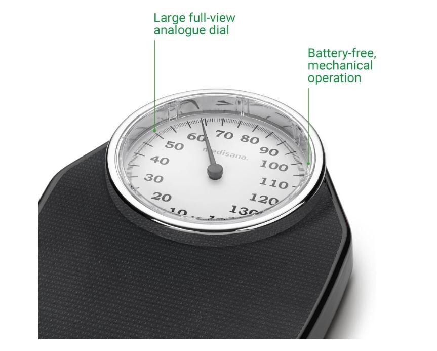 KG Bathroom Scale - Medisana Mechanical PS 100 Black (No Batteries Needed) NIB