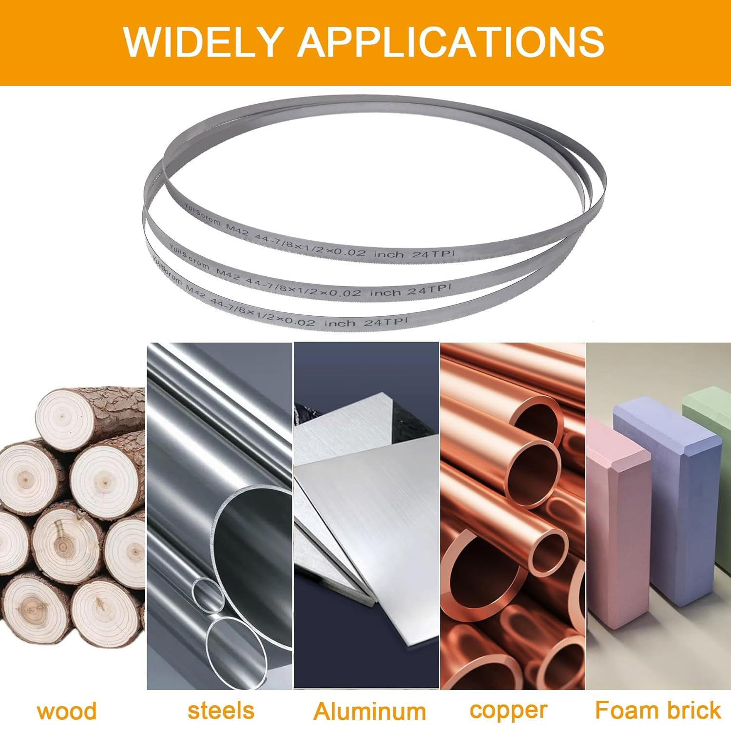 44-7/8-Inch Portable Bandsaw Blades 24 TPI, 44-7/8" X 1/2" X .020" Replacement