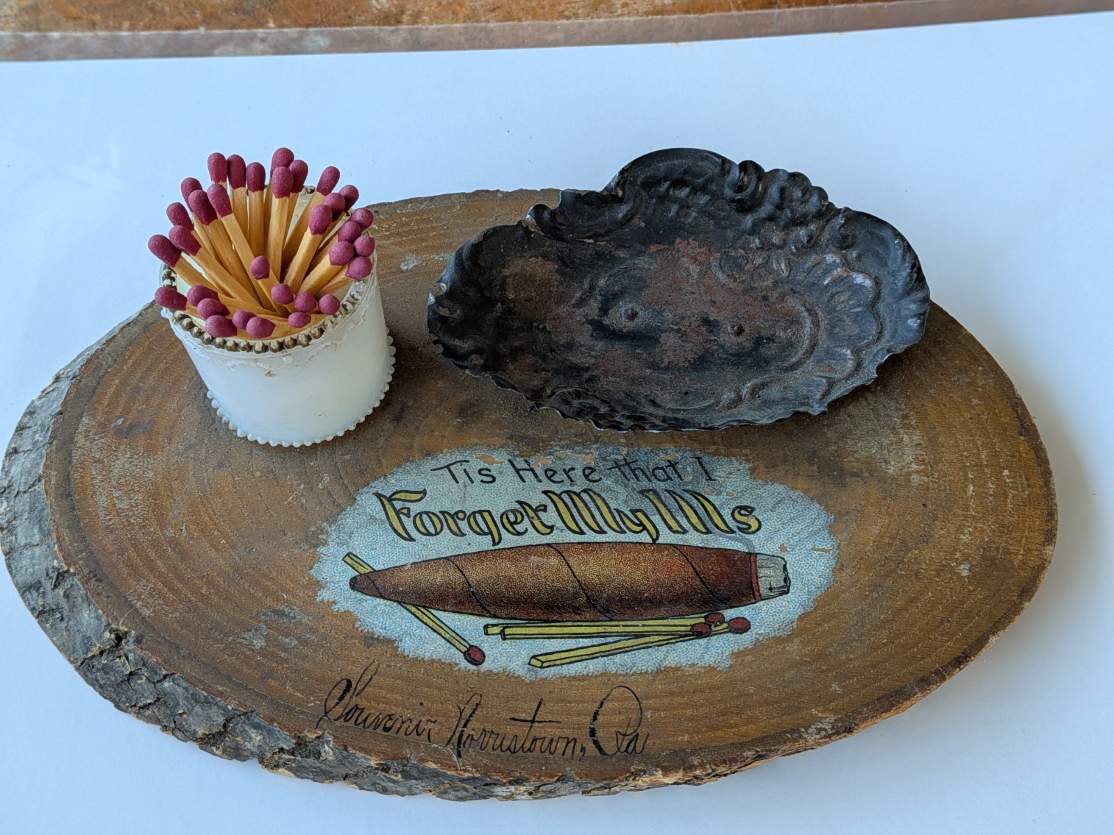 Cigar Tobacco Smokers Stand Advertising Display Sign Morristown PA Pennsylvania