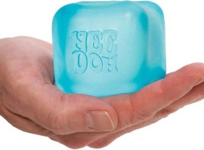 Nee Doh Nice Cubes Ice Cube Toy Fidget Super Solid Squish Blue