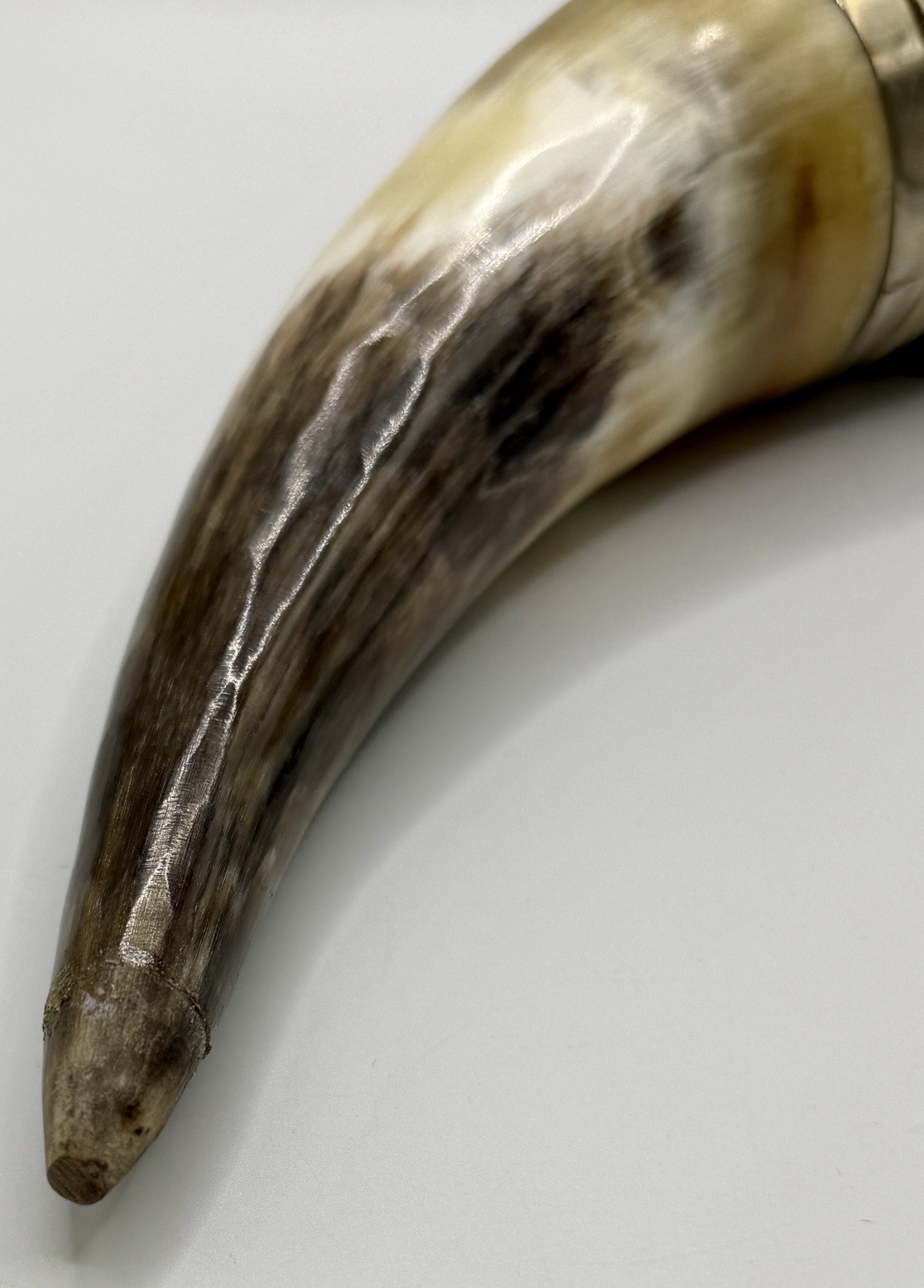 Vintage Ornate Drinking Horn with Chain Used Barware Cup