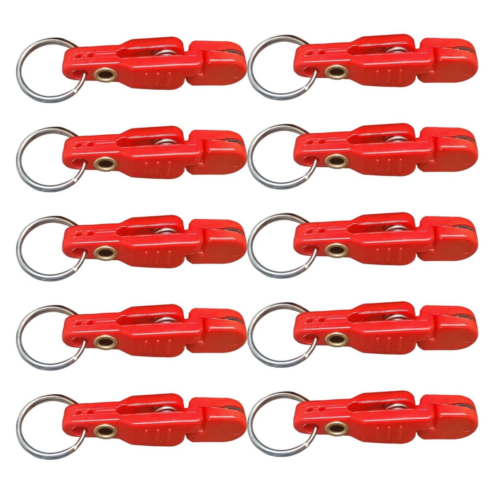 10pcs Red Quick-Release Clips For Fishing Line In Seawater And Freshwater