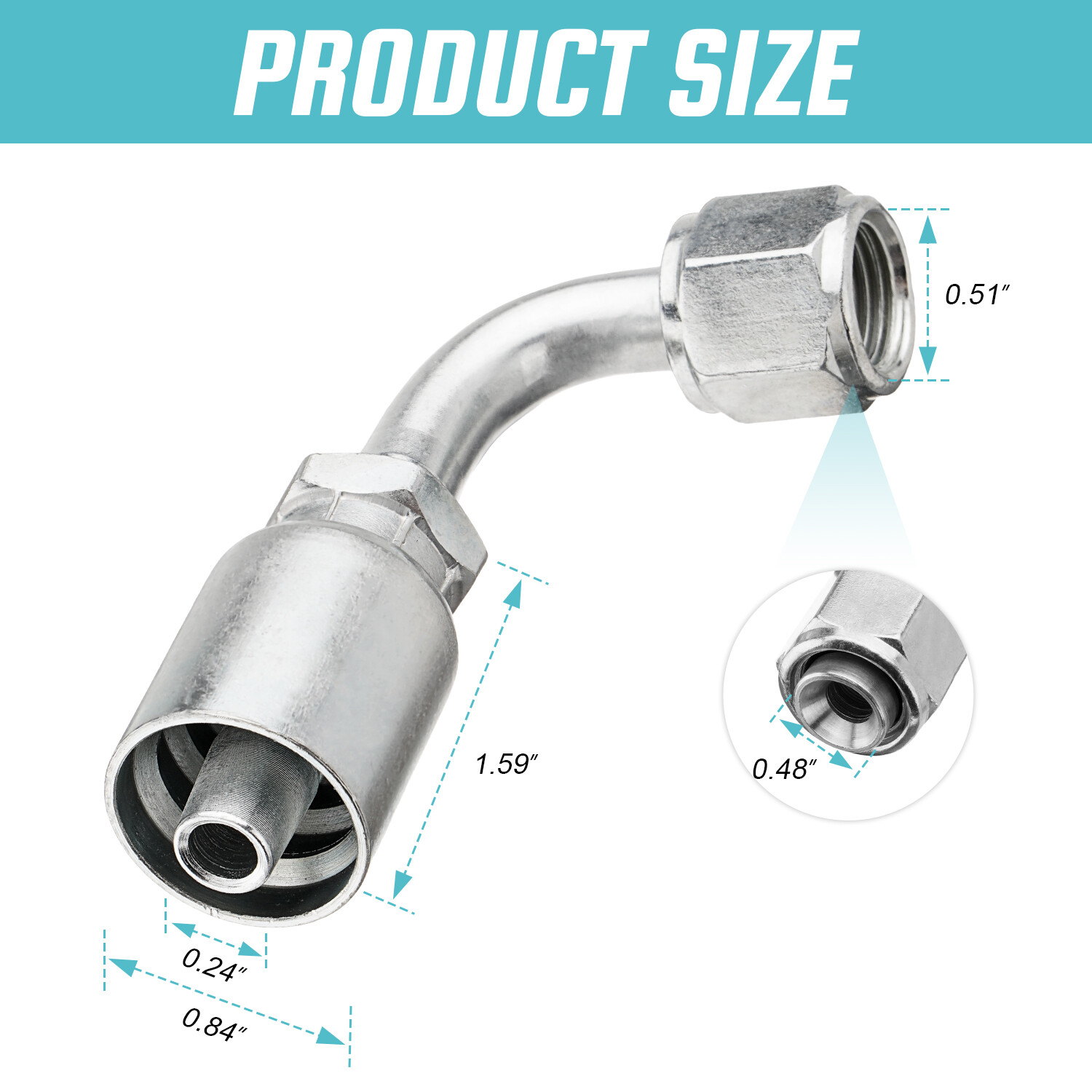 10 Pack 3/8" JIC 37° Female 90° Elbow Hydraulic Hose Fittings For 3/8" I.D. Hose