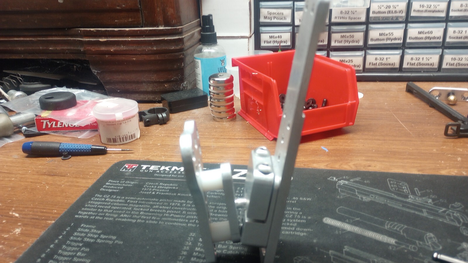 Rotation Offset Ball Mount by Lee Holster Hangers-Raw, Black and Blue Anodized