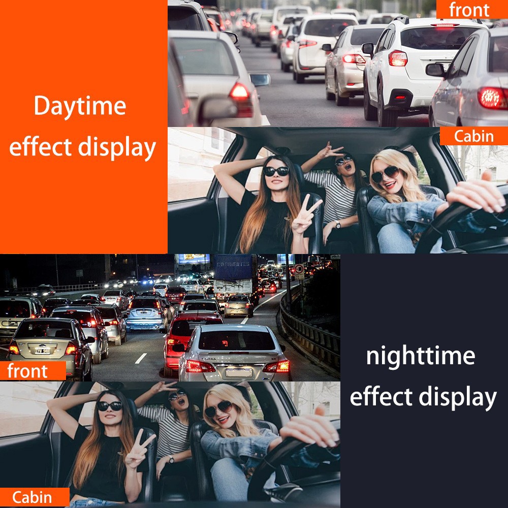 360° 4 Channel 1080P HD Car Dash Cam Front and Rear Inside Left Right + Camera
