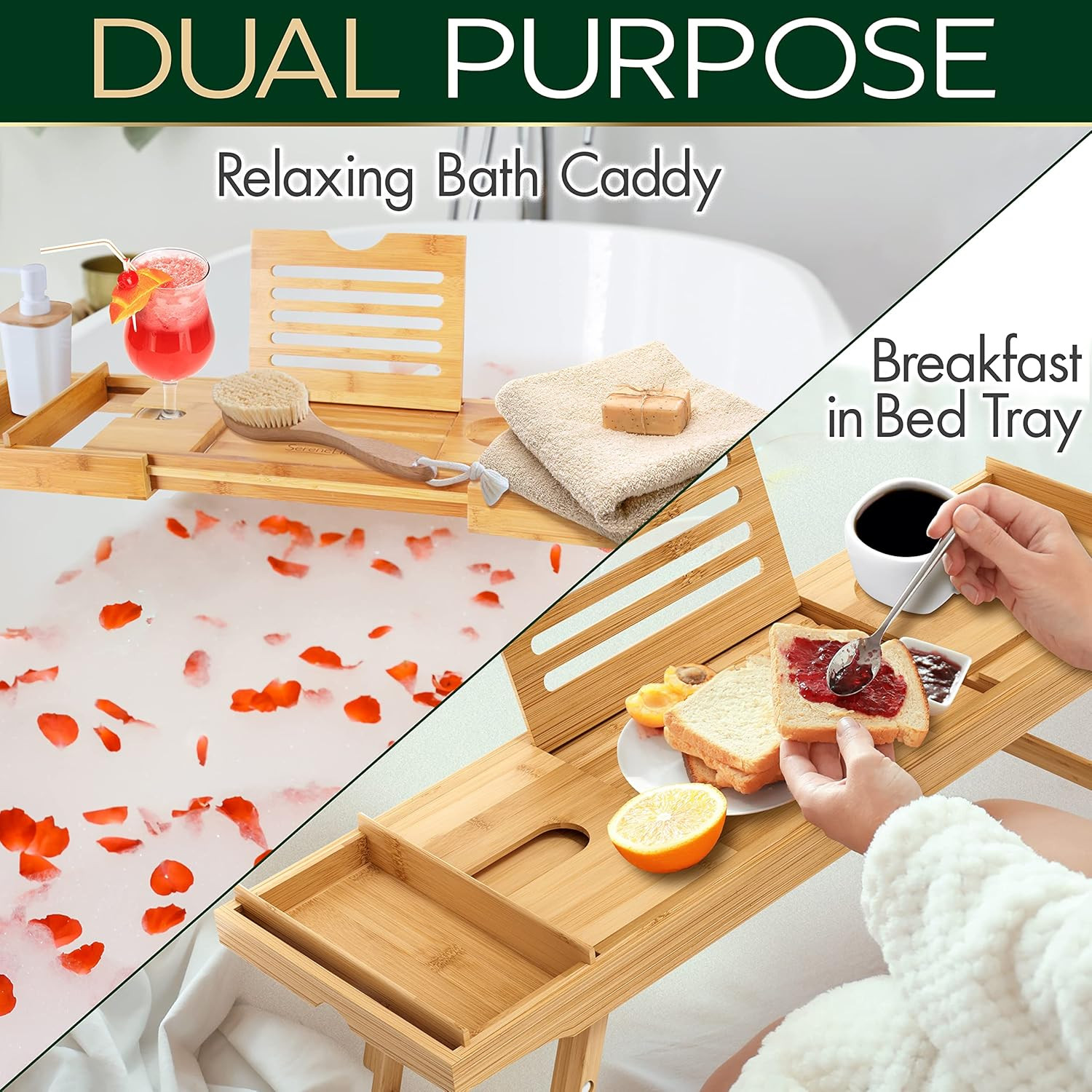 Bath Caddy Breakfast Tray Combo