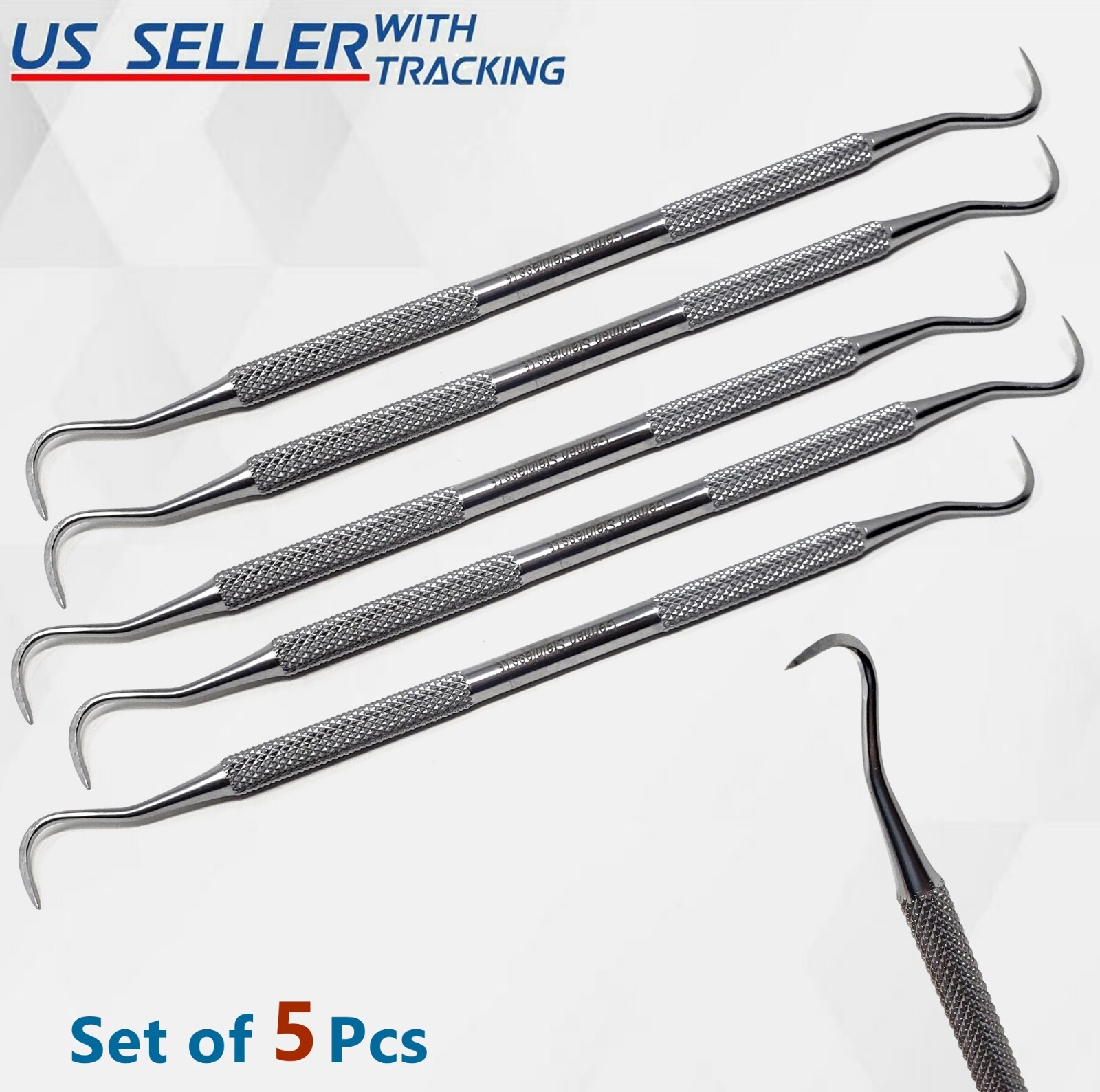 SET OF 5* SICKLE SCALER H6-H7 DENTAL HAND TOOLS INSTRUMENTS GERMAN STAINLESS