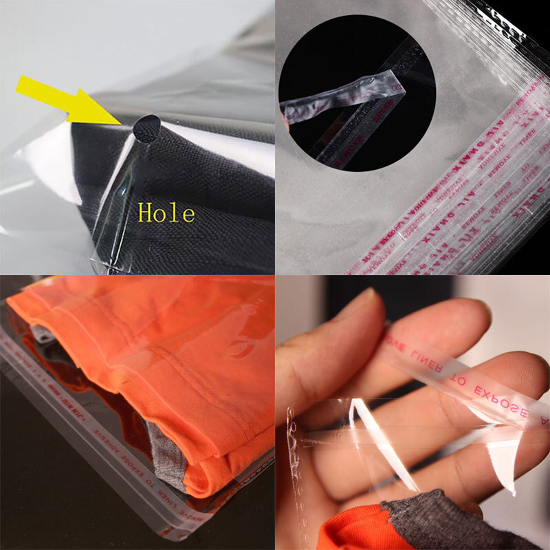 200 Clear Resealable Recloseable Self Adhesive Cello Tape OPP Poly Plastic Bags