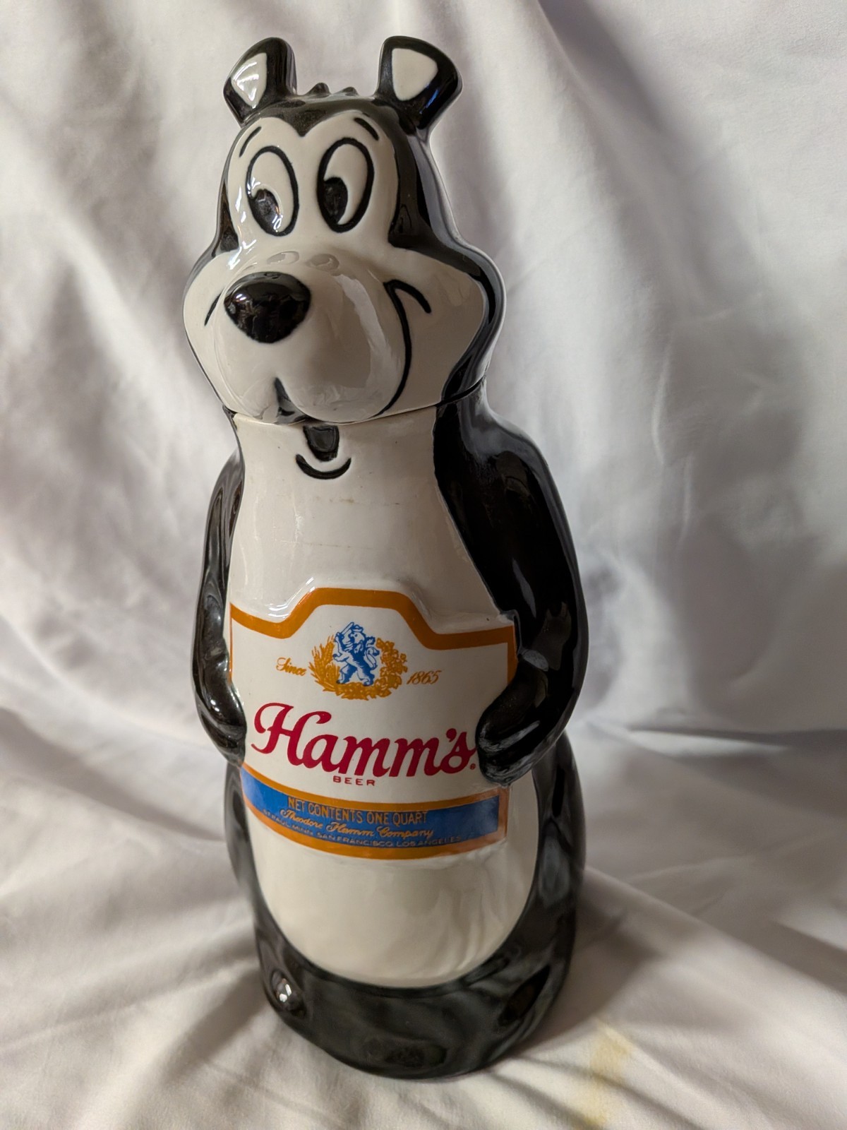 Vintage Hamm's Beer Bear Decanter - 1972 11" Growler Bottle