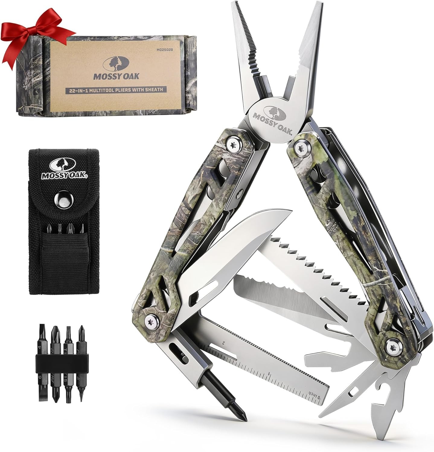MOSSY OAK Multitool 22-in-1 Stainless Steel Plier Screwdriver Self-locking Knife