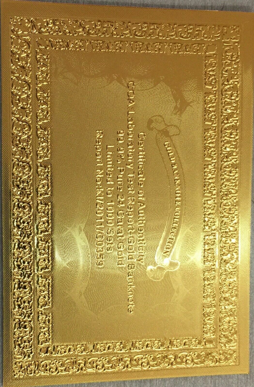 1918 US $2 Gold Banknote With bag and certificate