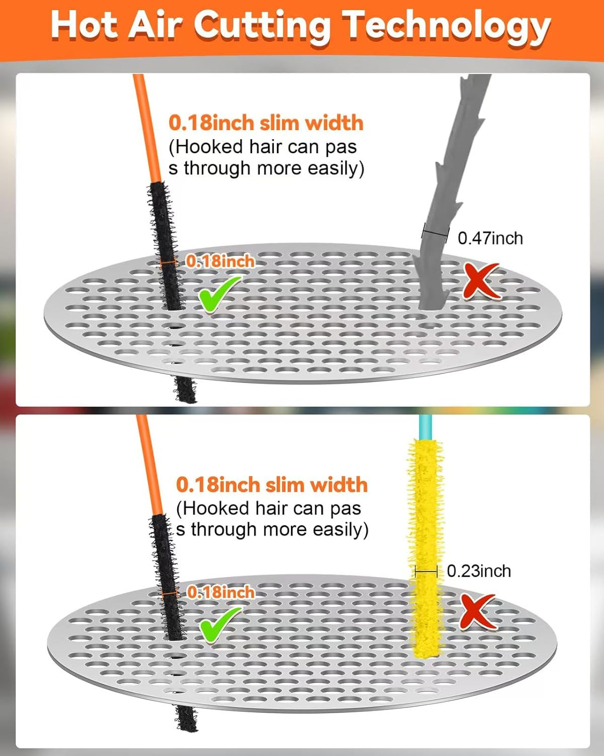 32 Inch Anti-Break Metal Drain Snake, Hair Clog Remover, Drain Cleaner Tool with