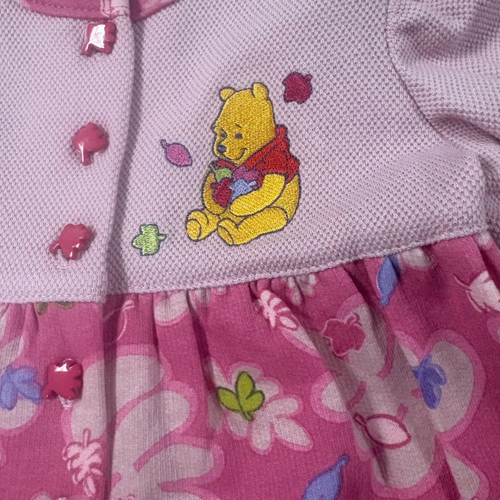 Disney Pooh 6/9 M Baby Romper – Pink Floral Y2K Footed Outfit