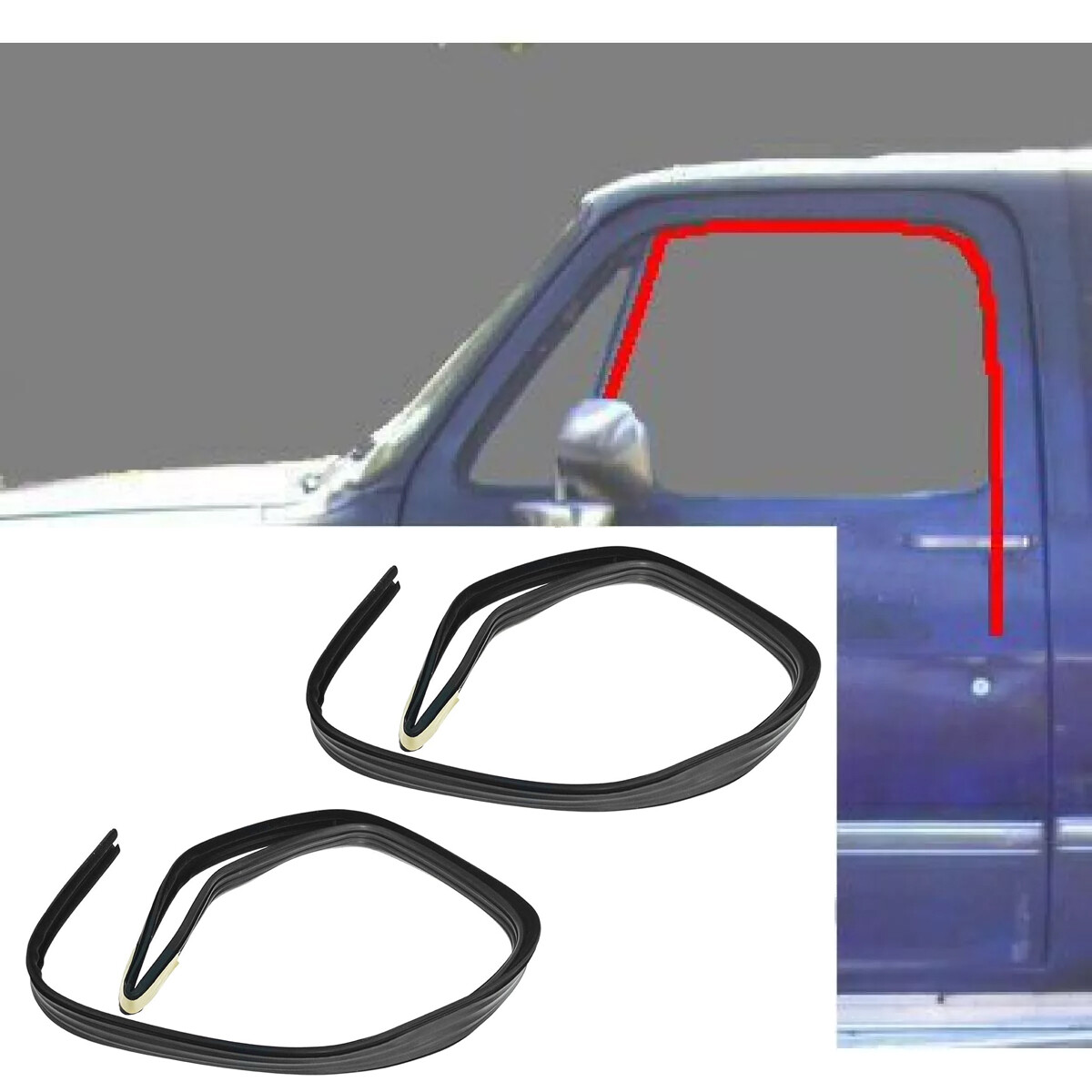 2x Front Door Window Run Channel Weatherstrip Seals For Chevy GMC C/K Pickup