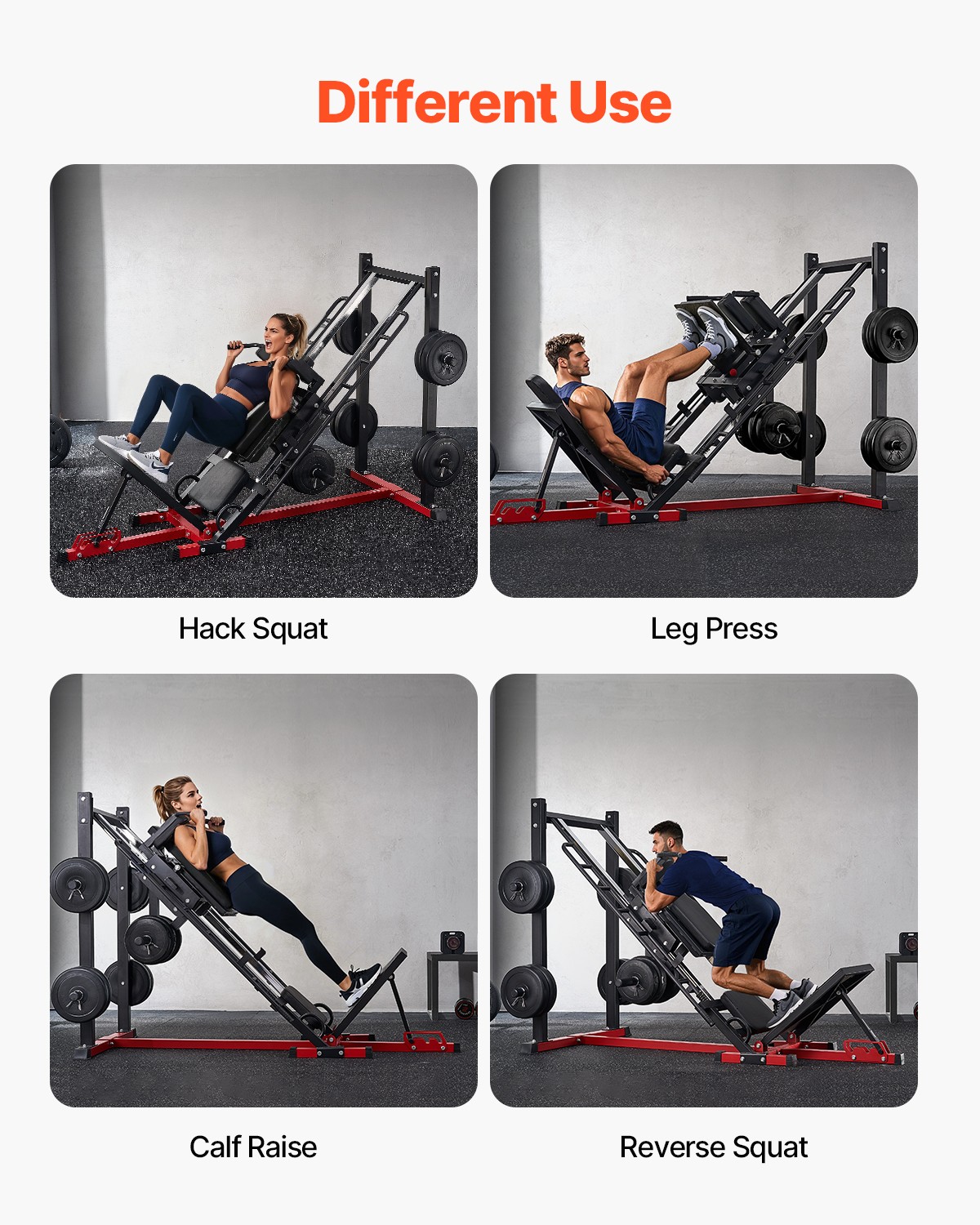 Leg Press Hack Squat Combo Machine Adjustable Lower Body Special for Home Gym
