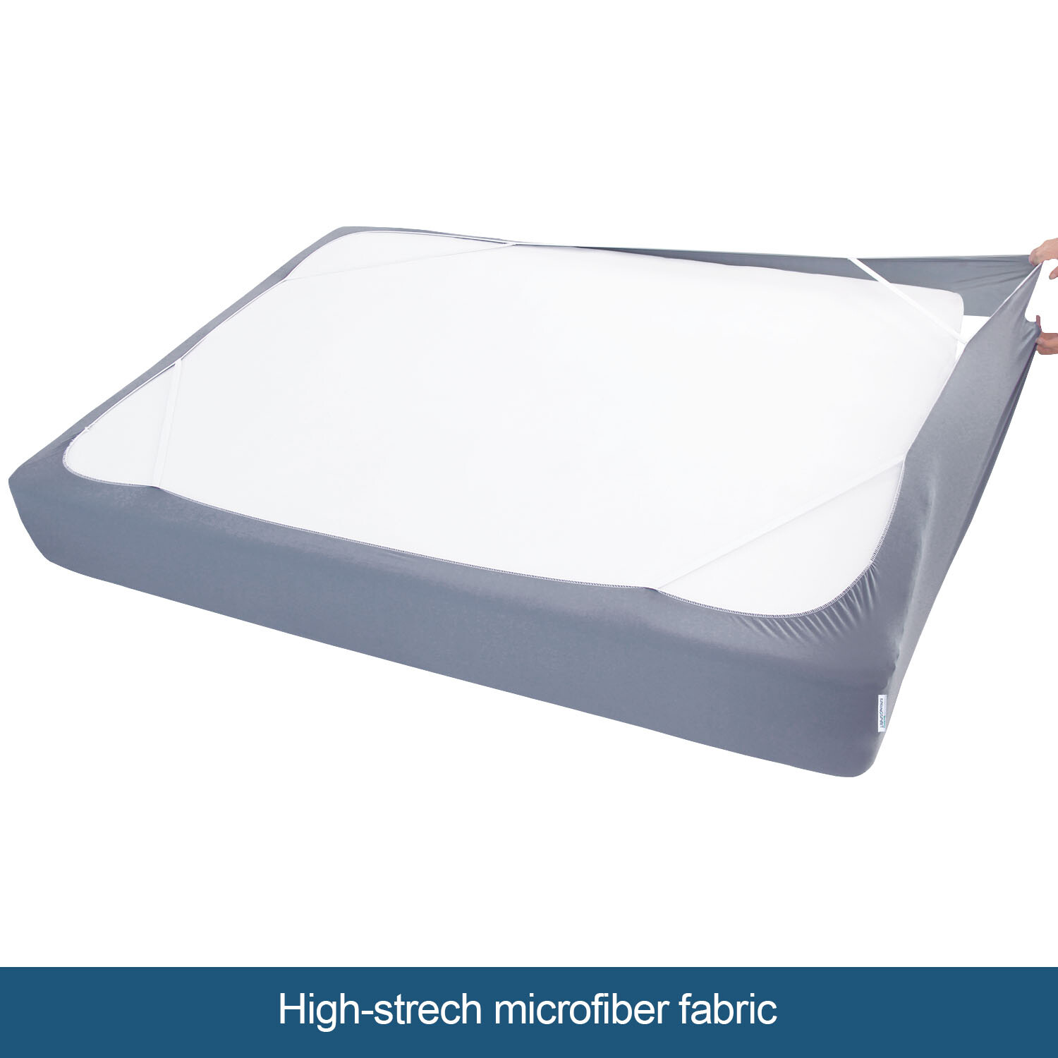 Box Spring Cover with Smooth Elastic Woven Washable Gray Twin/Full/Queen/King