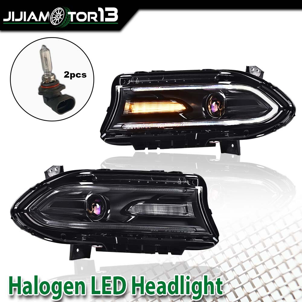FIT FOR DODGE CHARGER 2015-2021 2022 HALOGEN HEADLIGHT LAMPS RIGHT + LEFT SIDE