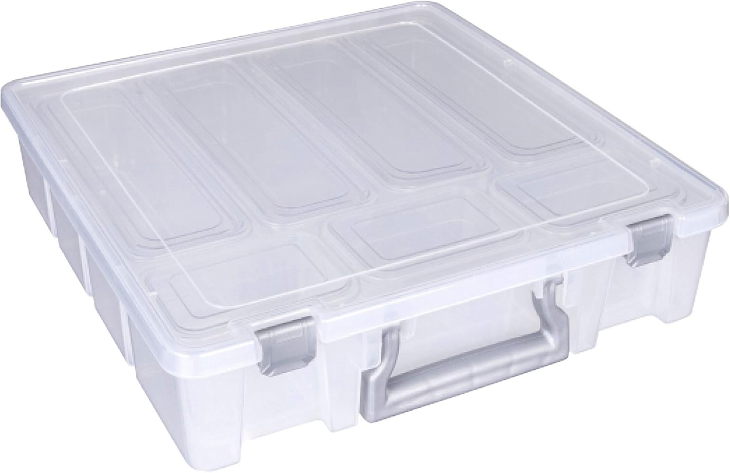 ArtBin Designs 6967ABD Super Satchel, Clear with Sliver Latches and Handle