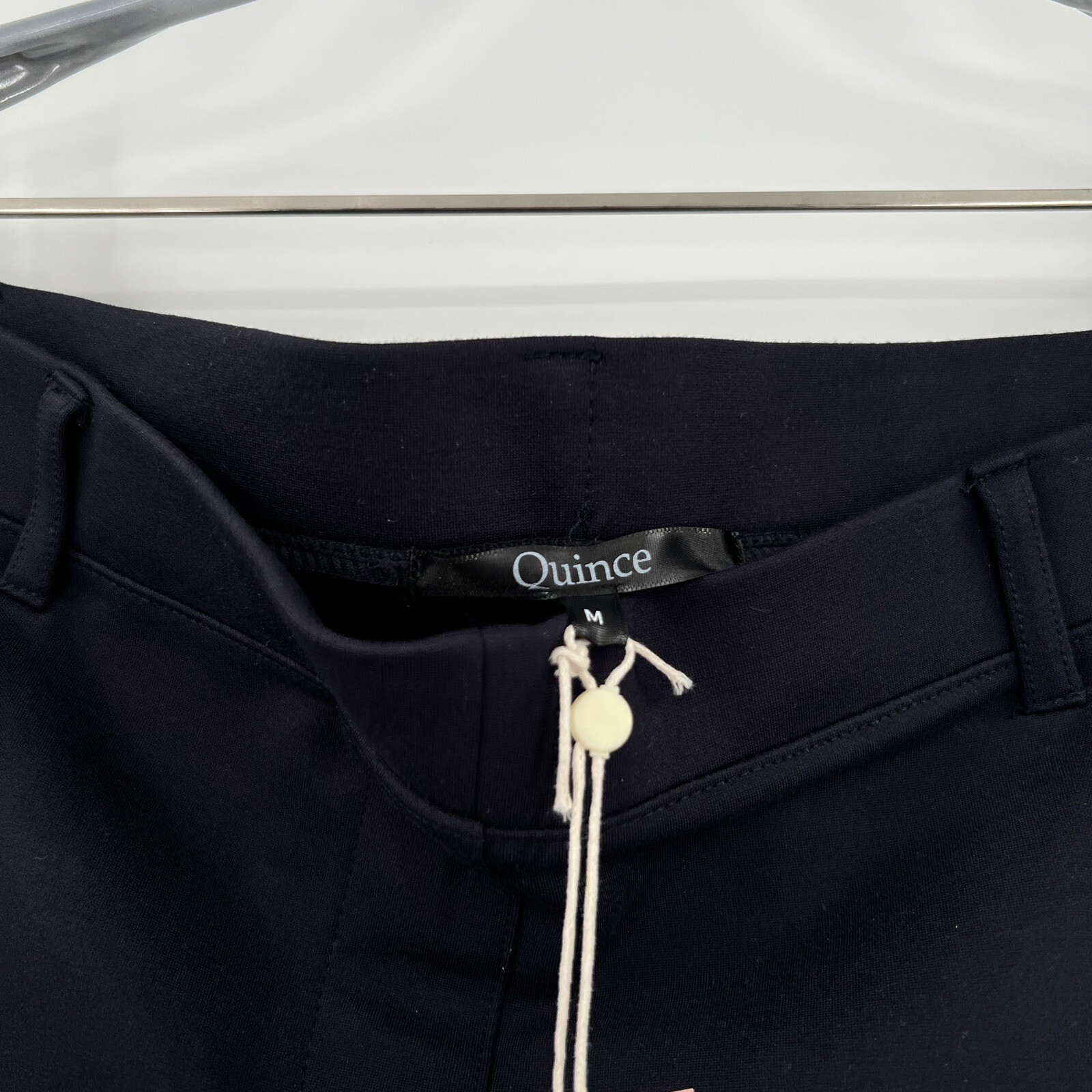 Quince Women's Black Ultra-Stretch Ponte Pants Straight Leg M Regular 30" Career