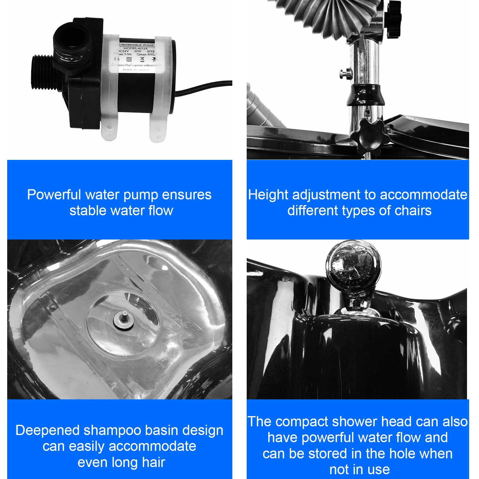 Hairdressing Shampoo Bowl Portable Salon Mobile Hair Washing Backwash Basin Sink