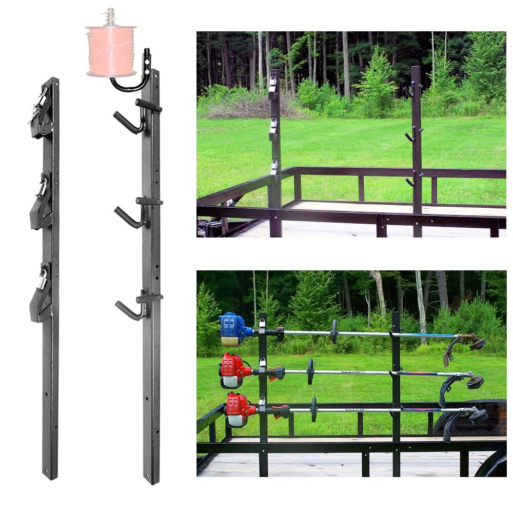 ELITEWILL 3 Place Weedeater Rack & 2 Place Backpack Blower Rack for Open Trailer
