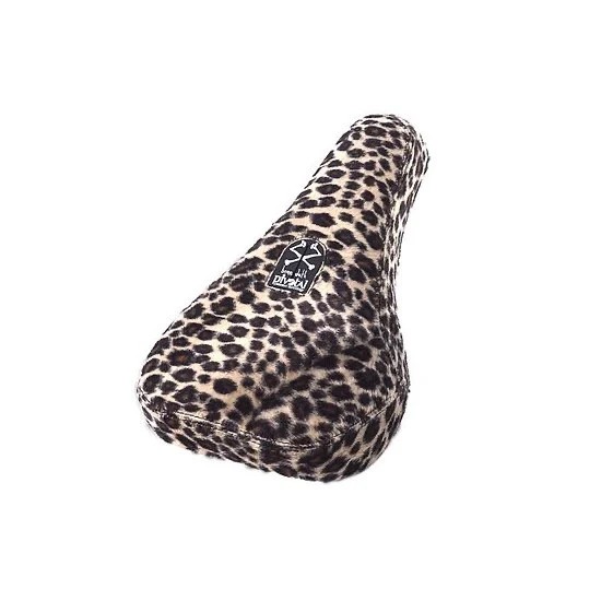 BONE DETH VIBRATOR MID PIVOTAL BMX BIKE SEAT FAUX LEOPARD FUR NEW