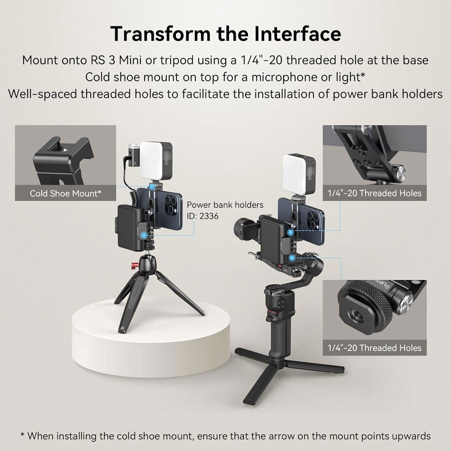 SmallRig Phone Holder with Cold Shoe Mount for DJI RS Series Gimbal 4382