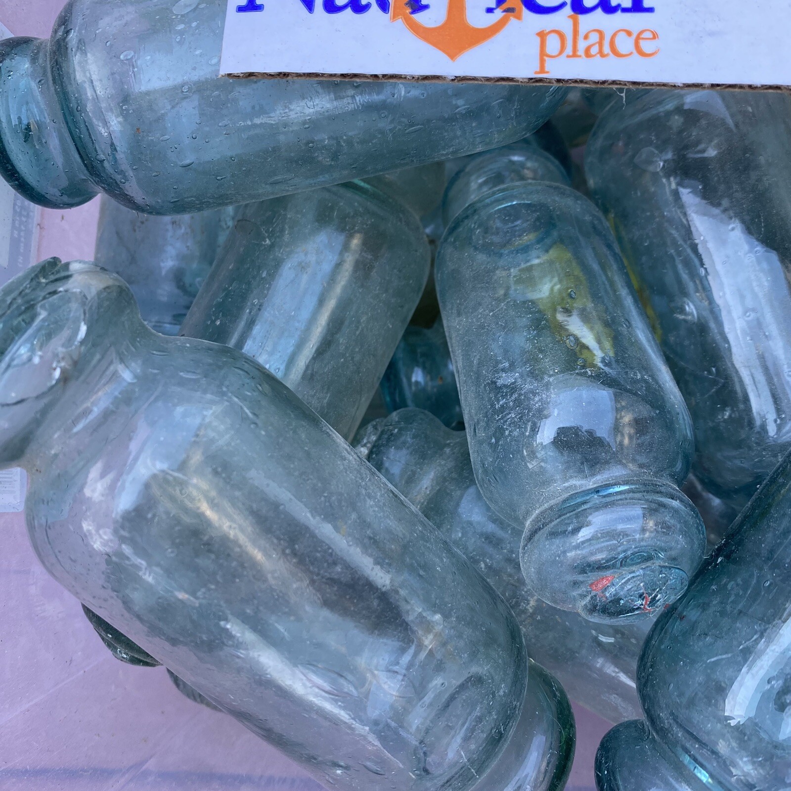 (1) - Japanese Glass Rolling Pin Fishing Float ~ Minor Chips & Dings ~ Vintage