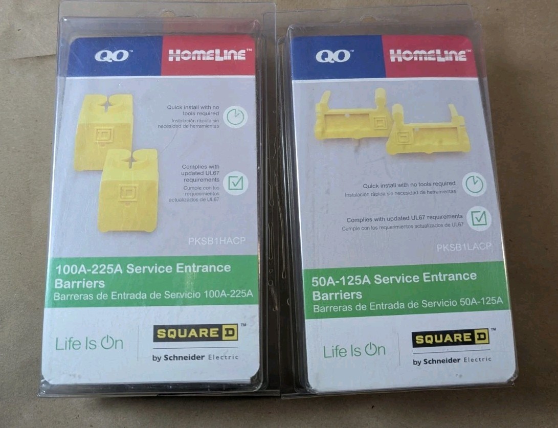 NEW- 2 (2)Packs Square D 100 AMP- 225 AMP Service Entrance Barriers, PKSB1HACP