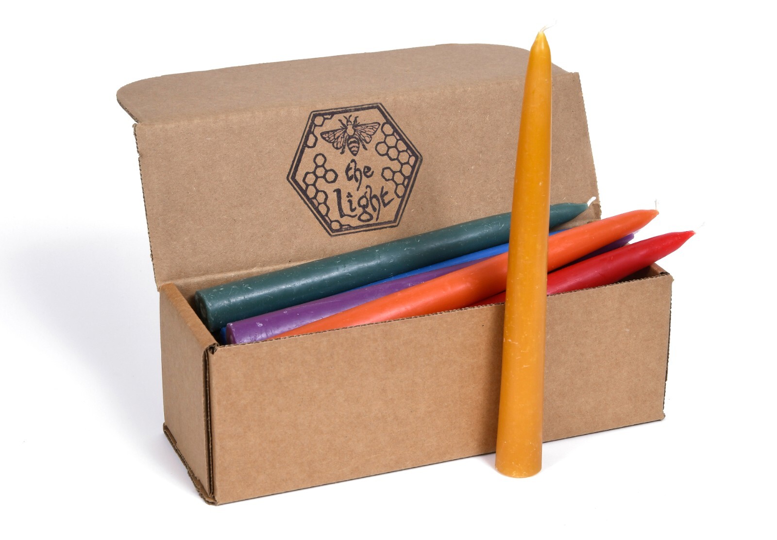 100% Pure Beeswax Taper Candles Dipped Style Unscented Choose Your Color & Size