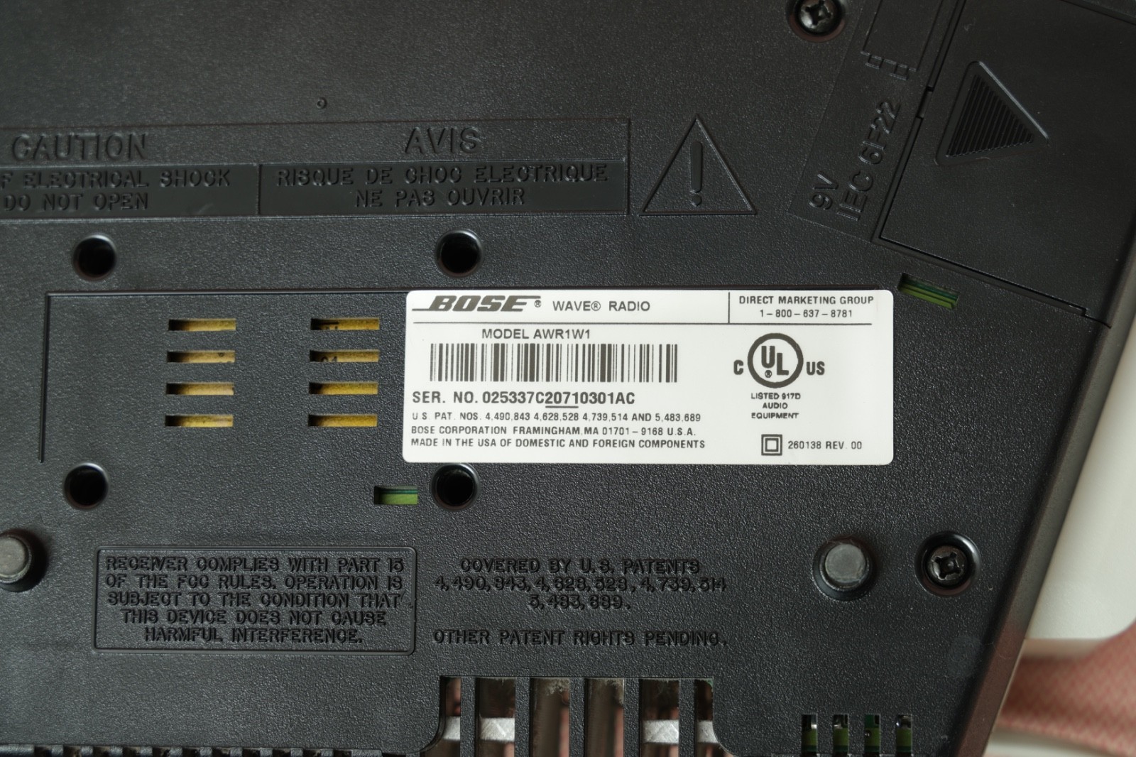 Bose AWR1-W1 Wave Radio Alarm Clock Radio with Power Cable