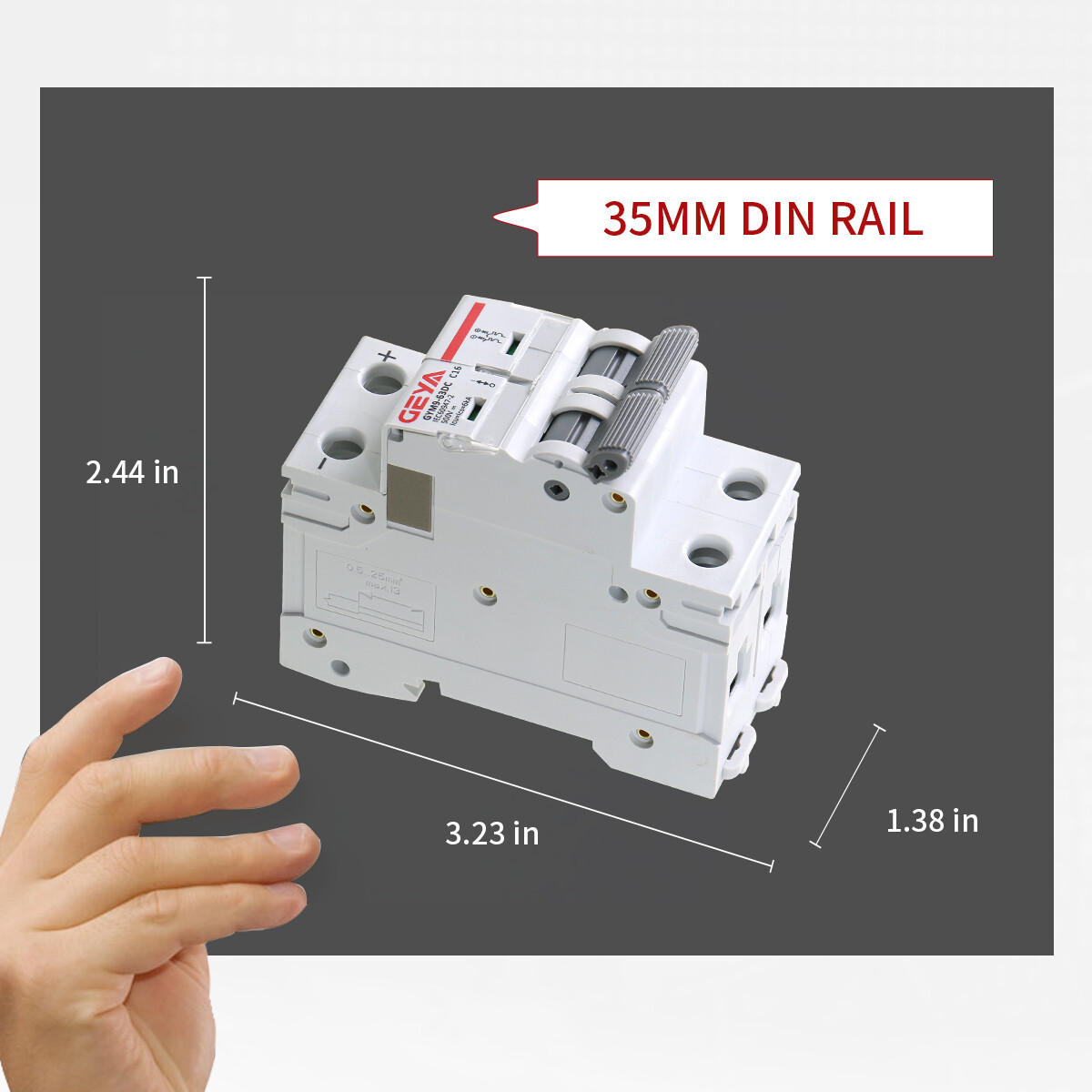 GEYA Solar DC Mini Circuit Breaker 1/2P MCB 6/10/16/25/32/40/50/63/80/100/125Amp