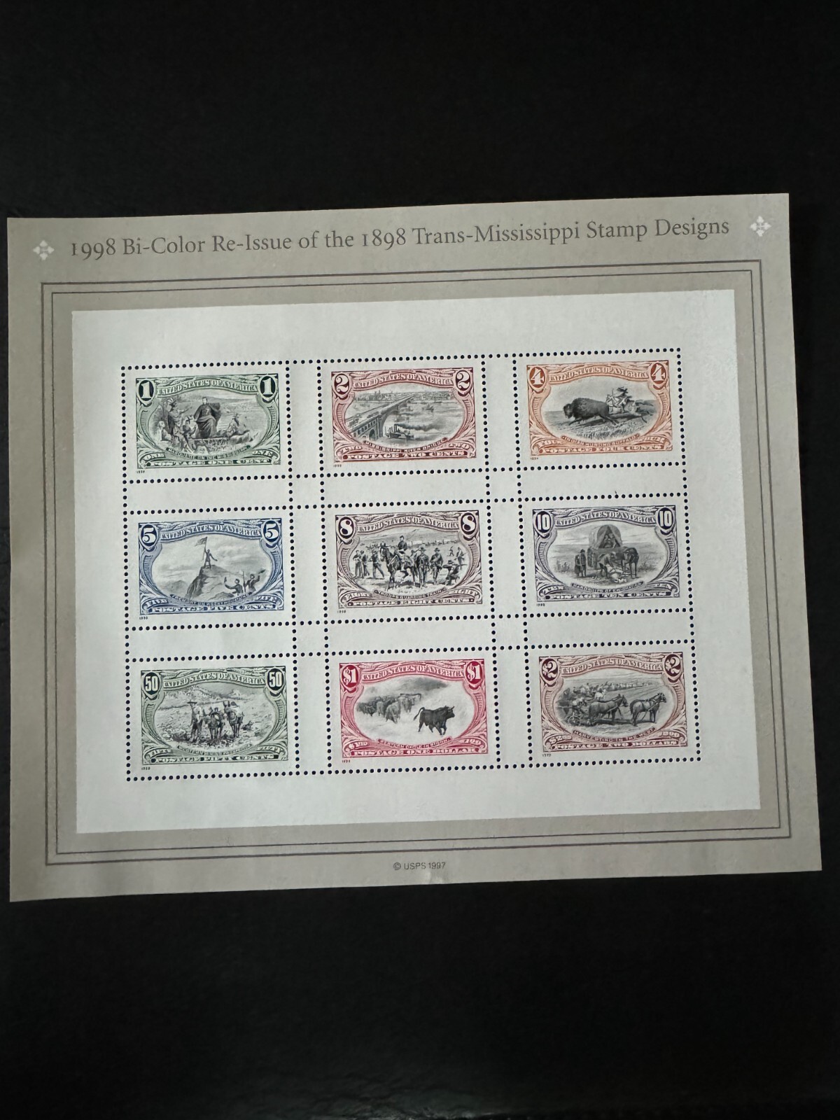 Scott #3209 Trans-Mississippi Reissue of 1898 Souvenir Sheet (1998)