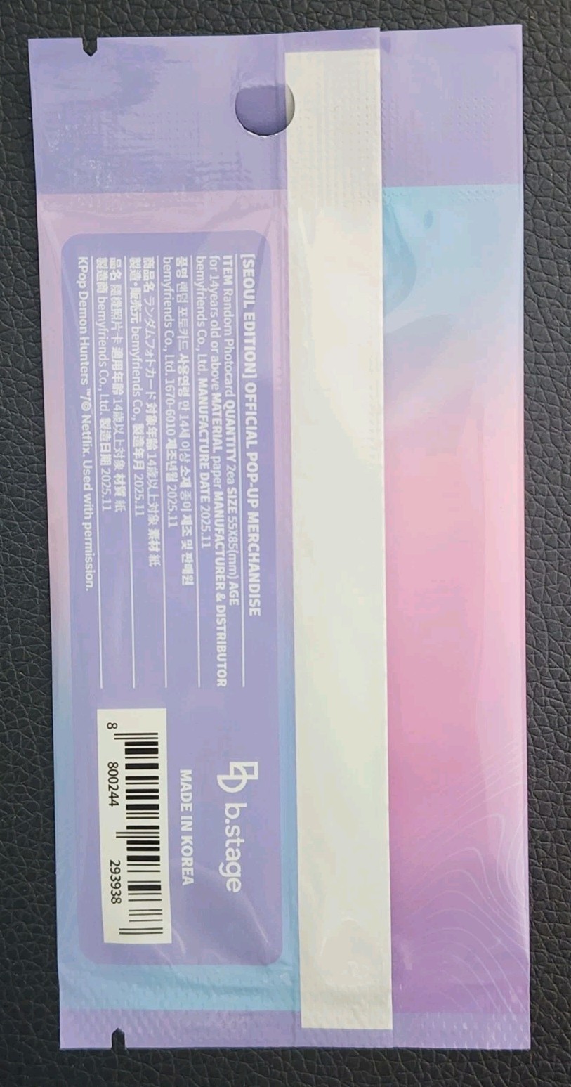 Official Netflix X Kpop Demon Hunters Photo Card Pack Seoul Pop-Up Sealed New