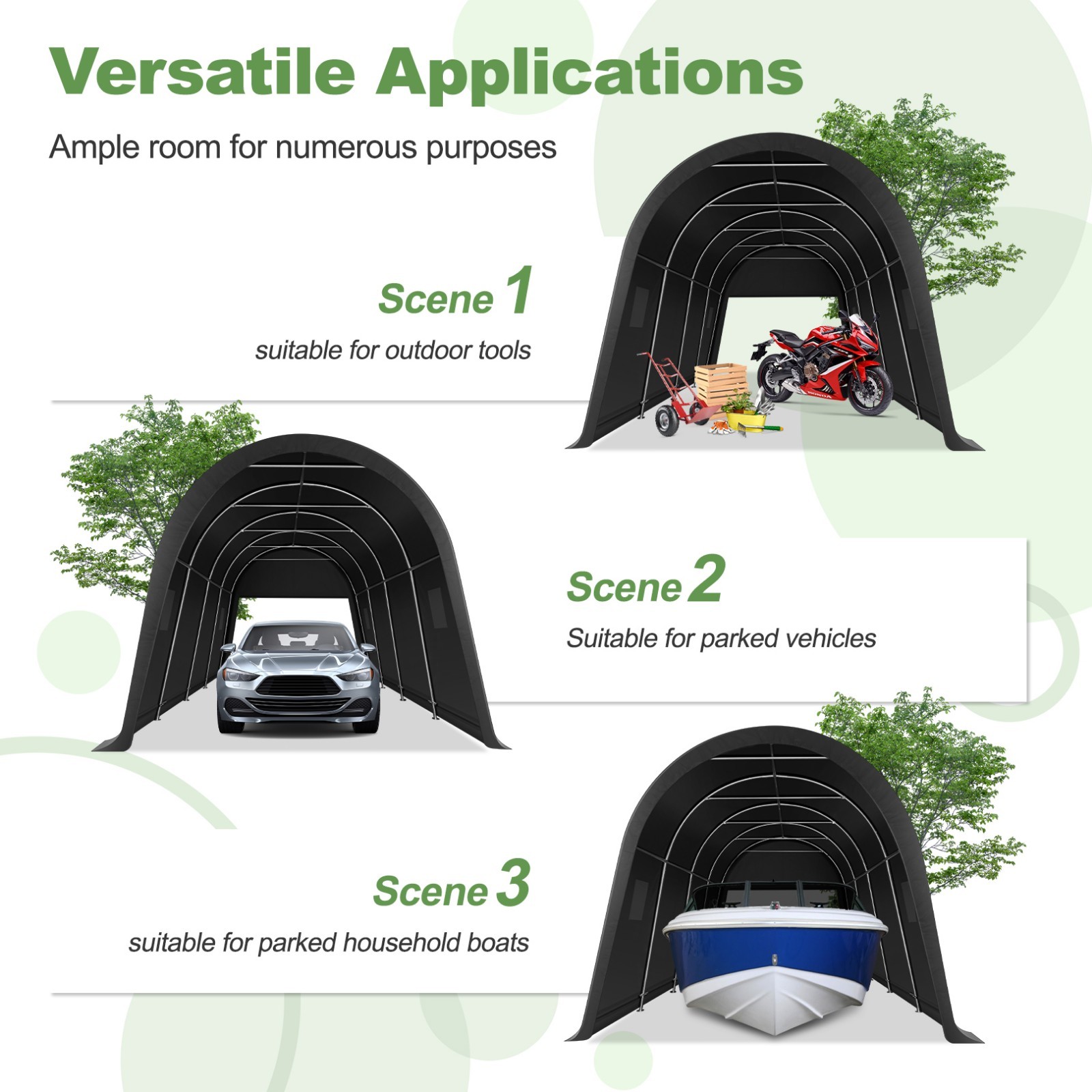 Carport 12x20/10x20/10x15FT Heavy Duty, Portable Garage, Carport Canopy Outdoor