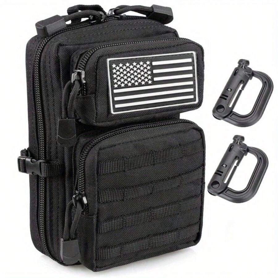 Tactical Molle Zippered Pouch EDC Waist Pack for Hiking