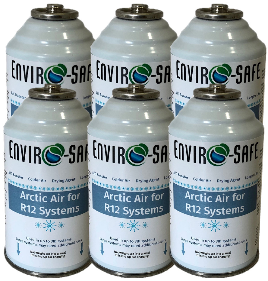 Envirosafe Arctic Air for R12, GET COLDER AIR, Refrigerant support, 6 cans