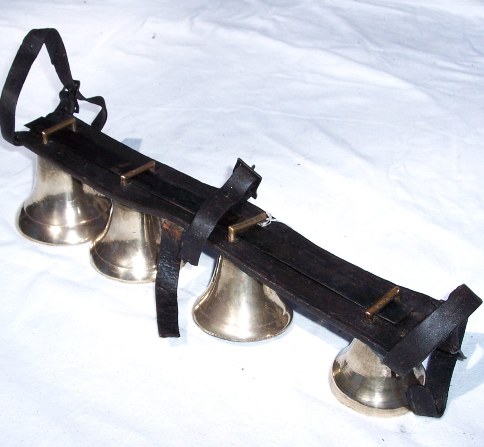 Antique Shaft Sleigh Four Bells Horse Driving Harness Carriage #9