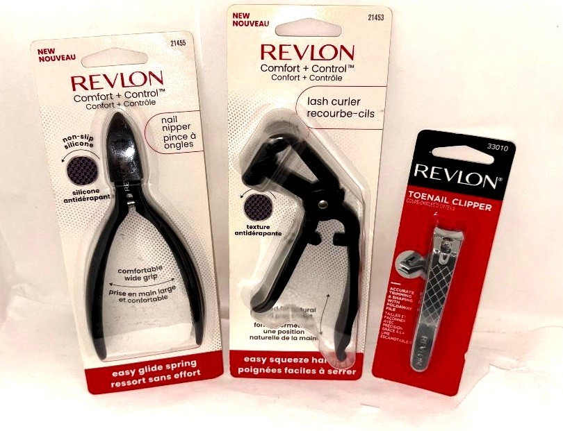 3PK - Revlon Lash Curler #21453 / Nail Nipper #21455 & Toe nail  Clipper #33010