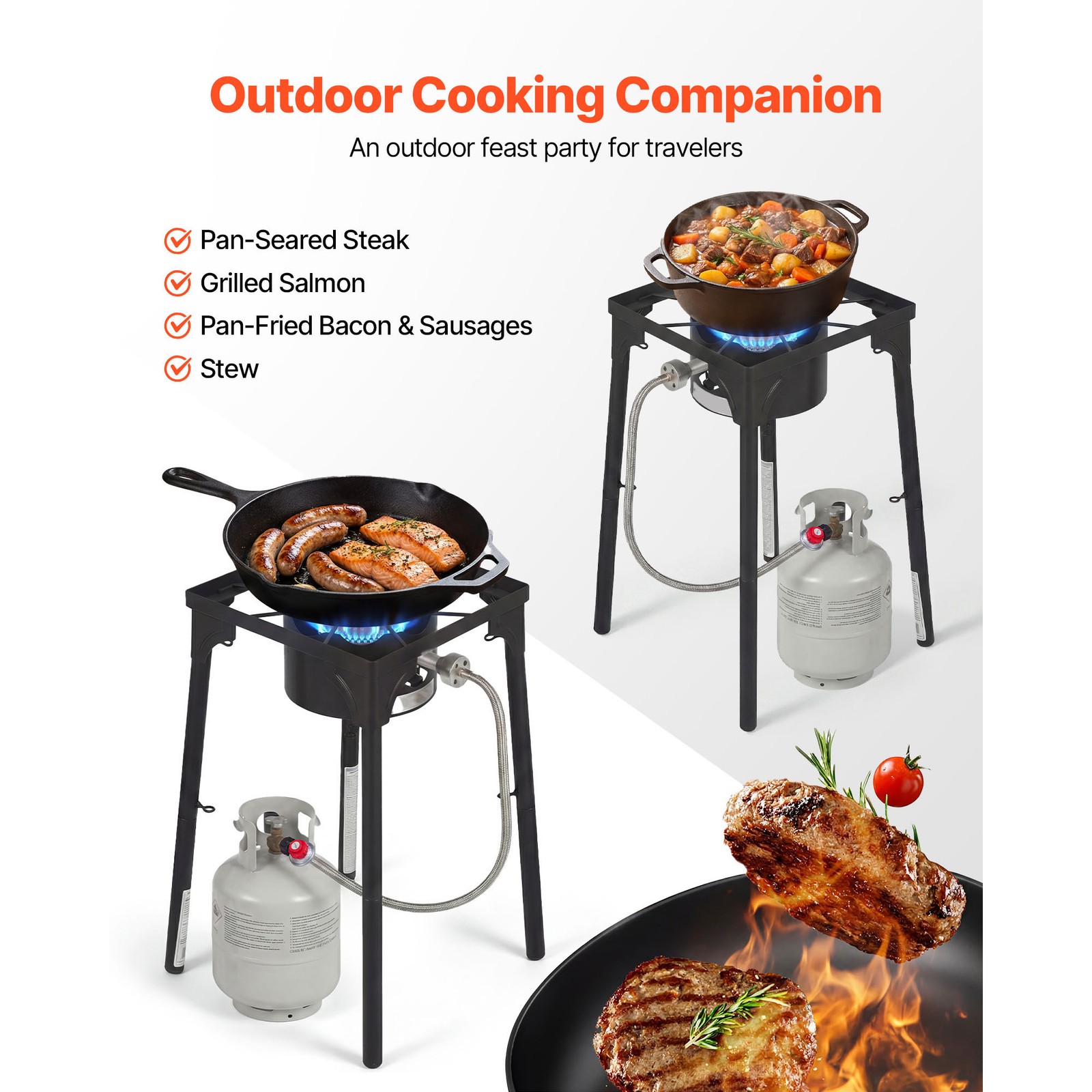 Uimoso Single Burner Propane Gas Stove 100000 BTU Outdoor Cooker for BBQ Camping