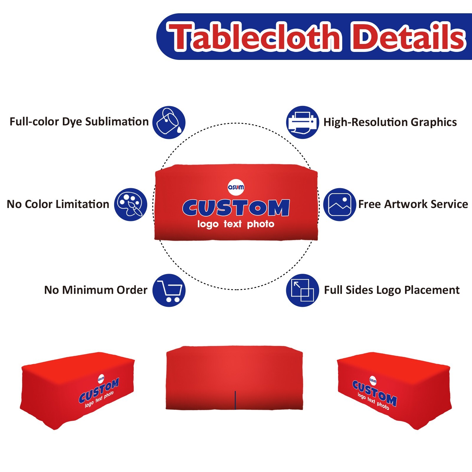 Personalized Table Cover,Custom Table Cloth with Business Logo ,Business Logo